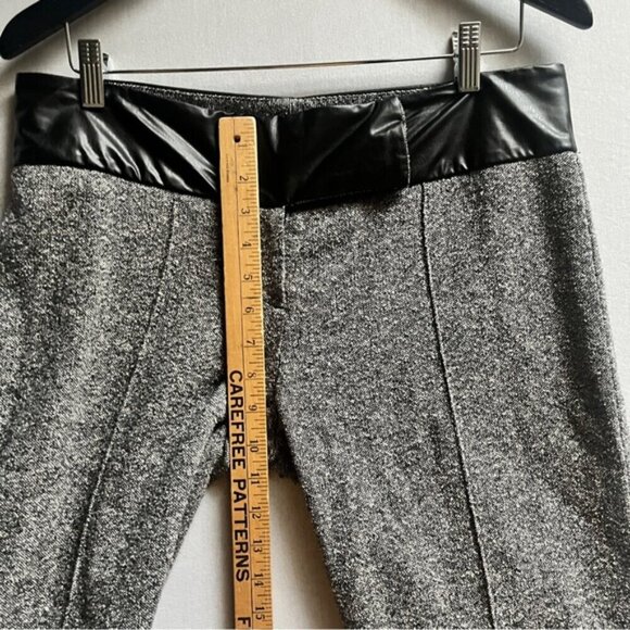 DS Lab wool silk vegan leather waisted cropped straight leg trousers Sz 10 - Picture 11 of 12